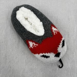 Northeast Outfitters Cozy Cabin Youth Fox Slippers XS Grey